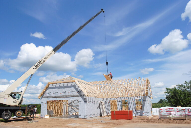 exterior of home in the build process